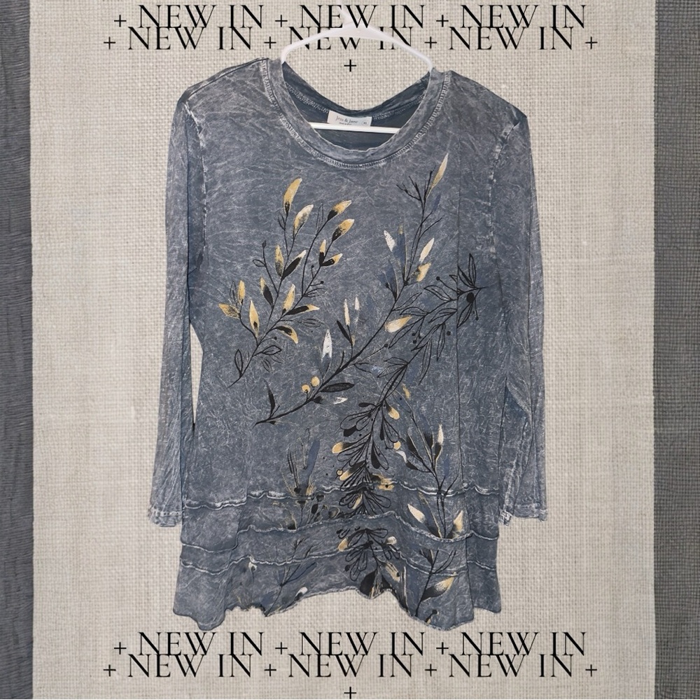 Jess & Jane mineral washed 100% cotton slub layered tunic - Picture 2 of 8